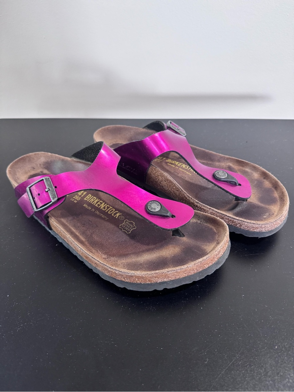 Birkenstock Metallic Magenta Gizeh Thong Sandals